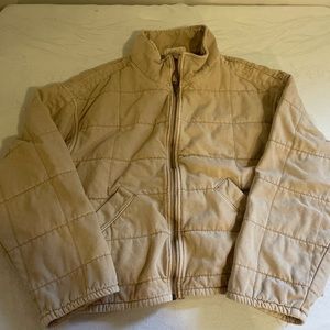 Large Listicle quilted tan jacket